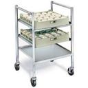 Lakeside Stainless Steel Mobile Glass and Cup Rack, 5 Rack Capacity.