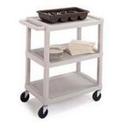 Lakeside Standard Duty KD Plastic Utility Cart with 3 Shelf, 17 1/8 x 32 1/2 x 34 7/8 inch.