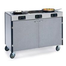 Lakeside Stainless Steel Creation Express Induction Three Stove Mobile Cooking Cart 22 x 34 x 35 1/2 inch.