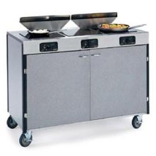 Lakeside Stainless Steel Creation Express Induction Three Stove Mobile Cooking Cart with Filter, 22 x 34 x 35 1/2 inch.