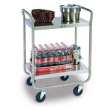 Lakeside Stainless Steel Medium Duty Traditional Series 2 Shelf Tubular Frame Assembled Utility Cart, 15.5 x 24 inch Shelf.