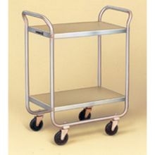 Lakeside Stainless Steel Medium Duty Traditional Series 2 Shelf Tubular Frame Assembled Utility Cart, 18 x 27 inch Shelf.