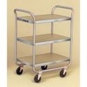 Lakeside Stainless Steel Medium Duty Traditional Series 3 Shelf Tubular Frame Assembled Utility Cart, 18 x 27 inch Shelf.