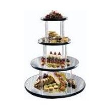Lakeside Geneva Stacking Tired Round Display Mirror Tray, 12 inch.