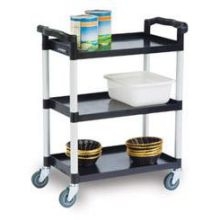 Lakeside Traditional Series KD Standard Duty Economy 3 Shelf Plastic Utility Cart, 16 x 25 1/2 inch Shelf Size.