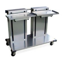Lakeside Stainless Steel Double Platform Mobile Cantilever Tray and Rack Dispenser - Holds Twelve 10 x 20 inch Rack.