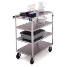 Lakeside Stainless Steel Medium Duty 4 Shelves Banquet Cart, 3 Shelf Edges Up And 1 Shelf Edge Down, 19 3/8 X 35 X 36 7/8 Inch