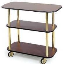 Lakeside Geneva Gray Sand Rectangular Service Cart, 16 x 42 3/8 x 35 1/4 inch Overall Size.