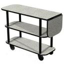 Lakeside Geneva Gray Sand Rectangular Service Cart with 10 inch Drop Leaf, 16 x 48 x 35 1/4 inch Overall Size.