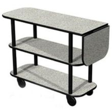 Lakeside Geneva Gray Sand Rectangular Service Cart with 10 inch Drop Leaf, 16 x 48 x 35 1/4 inch Overall Size.