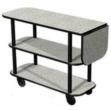 Lakeside Geneva Gray Sand Rectangular Service Cart With 10 Inch Drop Leaf, 16 X 48 X 35 1/4 Inch Overall Size