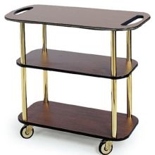 Lakeside Geneva Rectangular Service Cart with Handle Hole, 16 x 42 3/8 x 35 1/4 inch Overall Size.