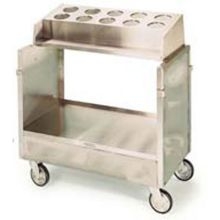 Lakeside Stainless Steel Tray and Silver Cart, 22 1/4 x 36 1/4 x 39 3/4 inch.