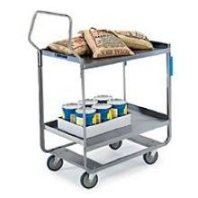 Lakeside Handler Series Heavy Duty Stainless Steel NSF Utility Cart with 2 Shelves, 16 1/4 x 30 x 46 1/4 inch.