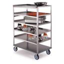 Lakeside Stainless Steel Medium Duty 6 Shelves Banquet Cart - All Shelf Edges Down, 22 1/4 x 51 3/8 x 50 3/8 inch.