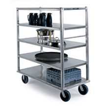 Lakeside Queen Mary Aluminum Extreme Duty 5 Shelves Banquet Cart, All Shelf Edges Down, 29 X 66 X 75 Inch
