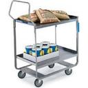Lakeside Handler Series Heavy Duty Stainless Steel Utility Cart with 2 Shelves, 16 1/4 x 30 x 46 1/4 inch.