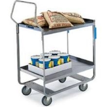 Lakeside Handler Series Heavy Duty Stainless Steel Utility Cart with 2 Shelves, 16 1/4 x 30 x 46 1/4 inch.
