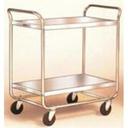 Lakeside Traditional Series Stainless Steel Medium Duty 2 Shelf Tubular Frame Assembled Utility Cart, 15.5 x 24 inch Shelf.
