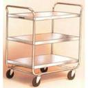 Lakeside Stainless Steel Medium Duty Traditional Series 3 Shelf Tubular Frame Assembled Utility Cart, 15.5 x 24 inch Shelf.