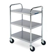 Lakeside Stainless Steel Medium Duty Traditional Series 3 Shelf Tubular Frame Kd Unassembled Utility Cart, 15.5 X 24 Inch Shelf