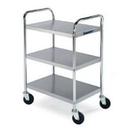 Lakeside Stainless Steel Medium Duty Traditional Series 3 Shelf Tubular Frame KD Unassembled Utility Cart, 18 x 27 inch Shelf.