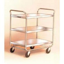 Lakeside Stainless Steel Medium Duty Traditional Series 3 Shelf Tubular Frame Assembled Utility Cart, 21 x 33 inch Shelf.