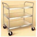 Lakeside Stainless Steel Medium Duty Traditional Series 3 Shelf Tubular Frame KD Unassembled Utility Cart, 21 x 33 inch Shelf.