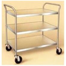 Lakeside Stainless Steel Medium Duty Traditional Series 3 Shelf Tubular Frame KD Unassembled Utility Cart, 21 x 33 inch Shelf.