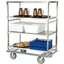 Lakeside Stainless Steel Tough Transport Queen Mary 4 Shelves Banquet Cart - All Shelf Edges Down, 30 3/4 x 67 x 65 3/4 inch.