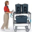 Lakeside Ergo One Series Heavy Duty Stainless Steel NSF Utility Cart with 2 Shelves, 18 5/8 x 35 3/8 x 46 3/4 inch.