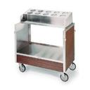 Lakeside Stainless Steel Walnut Finish Tray and Silver Cart - 120 Tray Capacity.