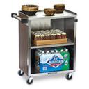 Lakeside Stainless Steel Standard Duty Walnut Vinyl Finish 3 Shelf Enclosed Cart, 16 1/2 x 27 3/4 x 32 3/4 inch.