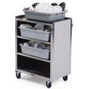 Lakeside Stainless Steel Standard Duty Walnut Vinyl Finish 4 Shelf Enclosed Cart, 16 1/2 x 27 3/4 x 32 3/4 inch.