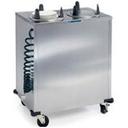 Lakeside Stainless Steel 2 Stack Heated Regular Round Plate Dispenser - 5 7/8 to 6 1/2 inch Accommodate Plate Size.