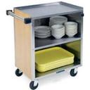 Lakeside Medium Duty Stainless Steel with Laminate Finish Enclosed Cart - 3 Edges Up and 1 Down Stainless Steel Top Shelf.