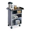 Lakeside Stainless Steel Beverage Service Cart with Laminate Finish, 21 x 30 1/4 x 38 5/16 inch Overall Size.