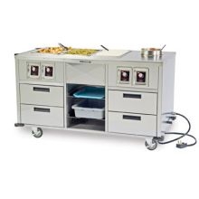 Lakeside Stainless Steel Serve All Mobile Food Serving Station, 34 1/2 x 62 1/4 x 37 inch.