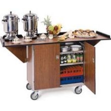 Lakeside Stainless Steel Drop Leaf Beverage Service Cart with Vinyl Finish, 24 x 44 5/16 x 38 5/16 inch Overall Size.