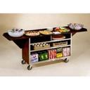 Lakeside Stainless Steel Large Drop Leaf Beverage Service Cart with Vinyl Finish, 24 x 61 3/4 x 38 5/16 inch Overall Size.