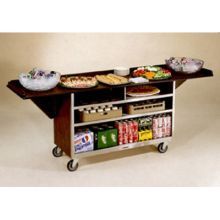 Lakeside Stainless Steel Large Drop Leaf Beverage Service Cart With Vinyl Finish, 24 X 61 3/4 X 38 5/16 Inch Overall Size