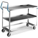 Lakeside Ergo One Stainless Steel Medium Duty Utility Cart with 2 Shelves, 22 x 53 1/8 x 44 3/8 inch.