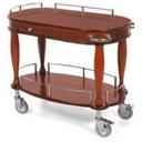 Lakeside Geneva Wood Veneer Bordeaux Serving Cart with 1 Shelf, 21 5/8 x 39 3/8 x 34 5/8 inch.
