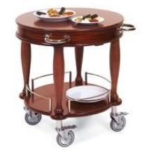Lakeside Geneva Veneer Bordeaux Finish Serving Cart, 29 1/2 Inch Diameter