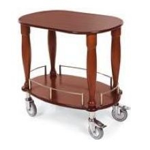 Lakeside Geneva Veneer Bordeaux Finish Serving Cart with 1 Shelf, 17 3/4 x 35 1/2 x 29 inch.