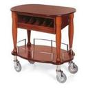 Lakeside Geneva Veneer Bordeaux Finish Serving Cart, 17 3/4 x 35 1/2 x 29 inch.