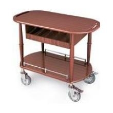 Lakeside Geneva Wood Veneer Spice Serving Cart with 1 Shelf, 17 3/4 x 35 1/2 x 29 inch.