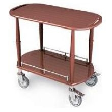 Lakeside Geneva Wood Veneer Spice Serving Cart with 1 Shelf, 17 3/4 x 35 1/2 x 32 1/4 inch.