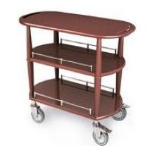 Lakeside Geneva Wood Veneer Spice Serving Cart with 2 Shelves, 17 3/4 x 35 1/2 x 32 1/4 inch.