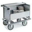 Lakeside Stainless Steel Store N Carry Enclosed Dish Cart with 1 Shelf, 200 Plate Capacity.